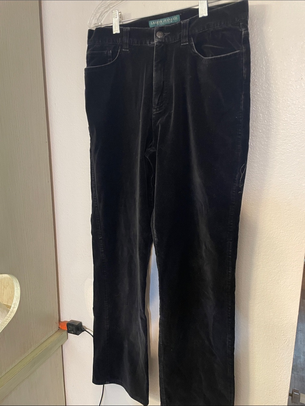 Ralph Lauren Black Velvet Wide Leg Jeans